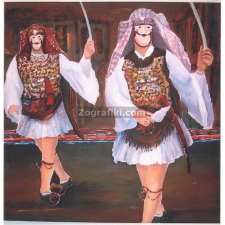 Πίνακας ζωγραφικής Παραδοσιακοί χορευτές Νάουσα (γ) GTXA0003
