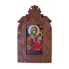 Εικόνα βυζαντινή ξυλόγλυπτη Παναγία TSAG-K0253