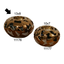 Σχήμα - μπρονζέ κεραμικό κηροπήγιο MS-15-00-11176