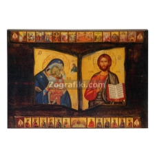 Παναγία (μπλε) και Χριστός και άγιοι PAN-0031-1