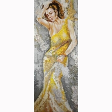 Πίνακας γυναίκα με κίτρινο φόρεμα (α) MS-15-00-12162