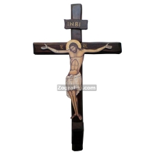 Σταυρός σκαλιστός ξύλινος με Χριστό PAN-0028
