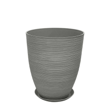 STONE POLYRESIN ΚΑΣΠΩ ΜΕ ΠΙΑΤΟ ΓΚΡΙ ΠΑΛΙΟ ΠΗΛΙΝΟ ΜΕΣΑΙΟ - Φ35x42.5cm