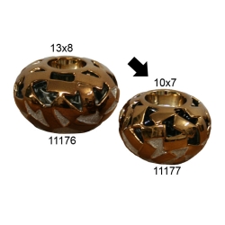 Σχήμα - μπρονζέ κεραμικό κηροπήγιο MS-15-00-11177