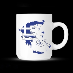 Κούπα με την ελληνική σημαία σε χάρτη της Ελλάδος - 02.191.315