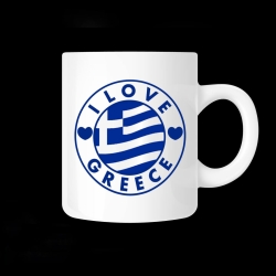 Κούπα με την ελληνική σημαία σε κύκλο I LOVE GREECE - 02.191.122