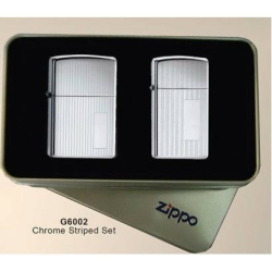 Αναπτήρες Zippo G6002 Chrome Striped ΣΕΤ