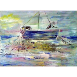 Πίνακας ζωγραφικής Οι ψαράδες (με σπάτουλα) AT-0004
