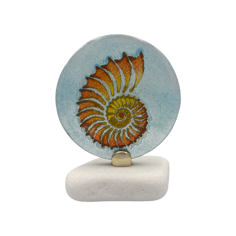 ΔΙΑΚΟΣΜΗΤΙΚΟ ΕΠΙΤΡΑΠΕΖΙΟ ΓΥΑΛΙΝΟ ΦΟΥΤΖΙ ΜΕ ΠΕΤΡΑ ΚΟΧΥΛΙ ΤΥΡΚΟΥΑΖ - 10x12cm