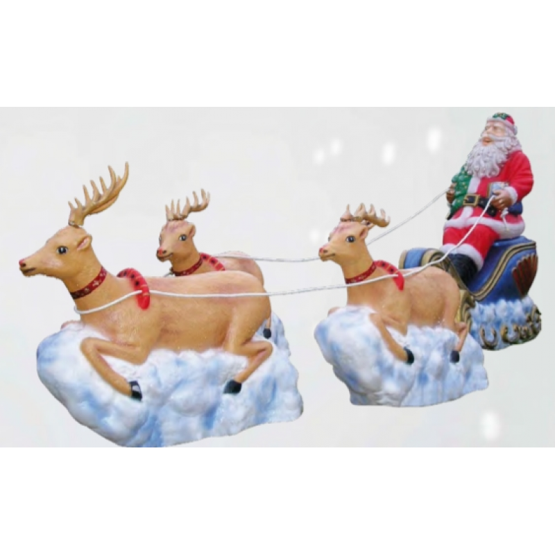 Άι Βασίλης μεγάλος με έλκηθρο εξωτερικού χώρου με φως 02.401.822