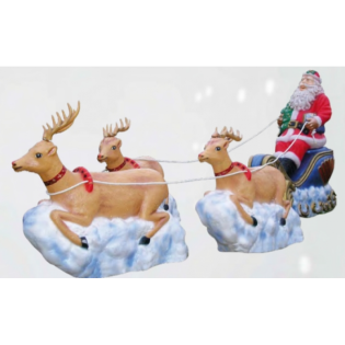 Άι Βασίλης μεγάλος με έλκηθρο εξωτερικού χώρου με φως 02.401.822