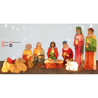 Φάτνη μεγάλη με μάγους εξωτερικού χώρου με φως 02.401.820