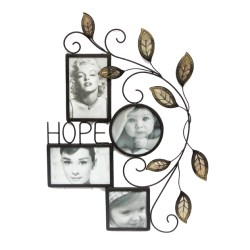 METAΛΛΙΚΟ ΤΟΙΧΟΥ ΜΕ 4 ΦΩΤΟΓΡΑΦΙΕΣ - HOPE 36.8x50.2cm 1/8KIB